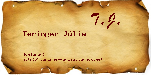 Teringer Júlia névjegykártya